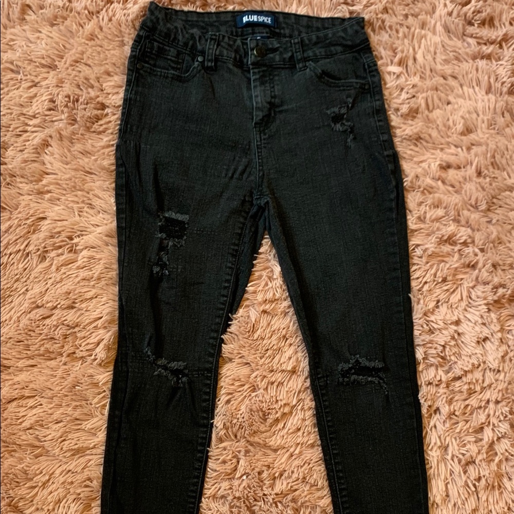 Black Blue Spice high-waisted distressed jeans